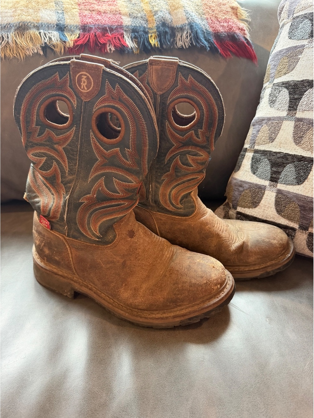 Tony Lama 3R RR3208 Cowboy Boots Men 9D Crazy Horse Buffalo Leather Western